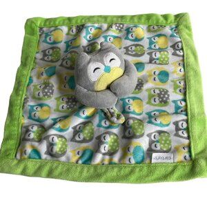 Carters Owl Plush Security Blanket Lovey Green Gray Baby Comfort Replacement